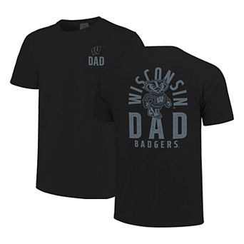 Men's Black Wisconsin Badgers Father's Day Mascot Overlay T-Shirt