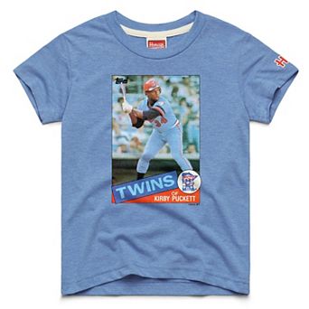 Youth Homage Kirby Puckett Light Blue Minnesota Twins Topps Baseball Card Tri-Blend T-Shirt