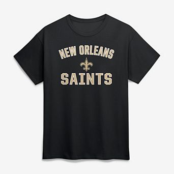 Men's Logo Athletic Black New Orleans Saints Cotton Victory Arch T-Shirt
