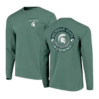Men's Green Michigan State Spartans Circle Seal Alumni Long-Sleeve T-Shirt