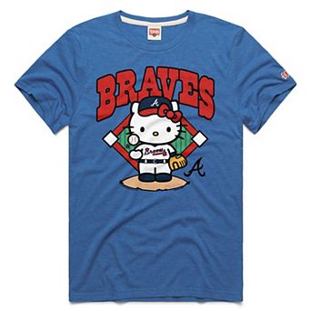 Unisex Homage Royal Atlanta Braves Hello Kitty Tri-Blend T-Shirt