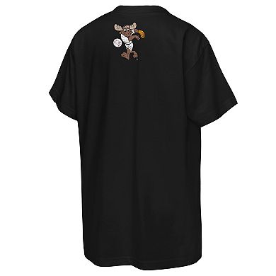 Youth Mitchell & Ness Black Seattle Mariners Big Face Mascot T-Shirt