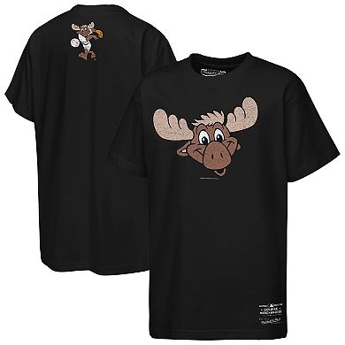 Youth Mitchell & Ness Black Seattle Mariners Big Face Mascot T-Shirt