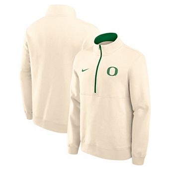 Men's Nike Cream Oregon Ducks Primetime Club Fleece Half-Zip Pullover