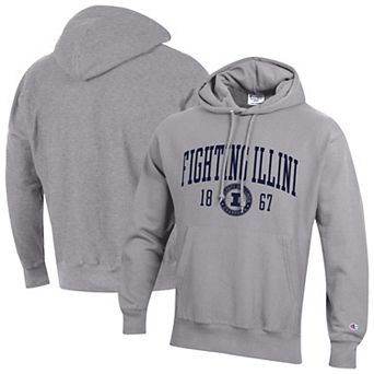 Men's Champion Gray Illinois Fighting Illini Established Reverse Weave Hoodie