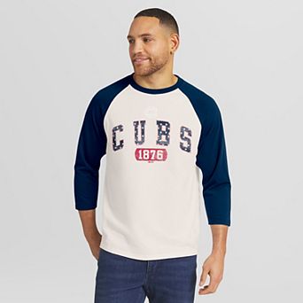Men's Darius Rucker Collection by Fanatics Cream/Navy Chicago Cubs Americana 3/4-Sleeve Raglan T-Shirt