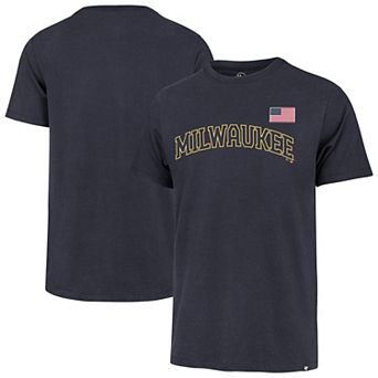 Men's '47 Navy Milwaukee Brewers Heritage U.S. Flag T-Shirt
