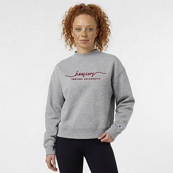 Women's Champion Gray Indiana Hoosiers Triumph Mock Neck Sweatshirt