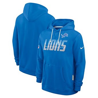 Men's Nike Blue Detroit Lions Sideline Standard Issue Dri-FIT Hoodie