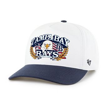Men's '47 White/Navy Tampa Bay Rays Americana Eagle Hitch Adjustable Hat