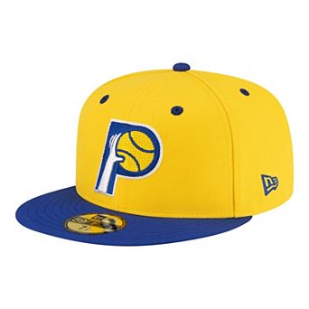 Men's New Era Gold/Royal Indiana Pacers 80s Throwback 59FIFTY Fitted Hat