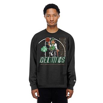 Men's New Era Black Boston Celtics Leisure Collection Stretch Fleece Sweatshirt