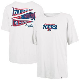 Women's '47 White Philadelphia 76ers Bow and Banner Sadie T-Shirt