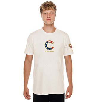 Men's New Era Cream Chicago Cubs 250th Fourth of July T-Shirt