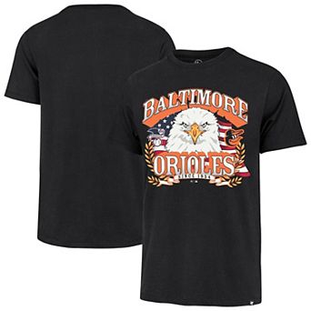 Men's '47 Black Baltimore Orioles Americana Eagle T-Shirt