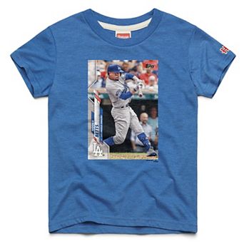 Youth Homage Mookie Betts Royal Los Angeles Dodgers Topps Baseball Card Tri-Blend T-Shirt
