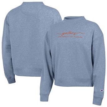 Women's Champion Light Blue Florida Gators Triumph Mock Neck Sweatshirt