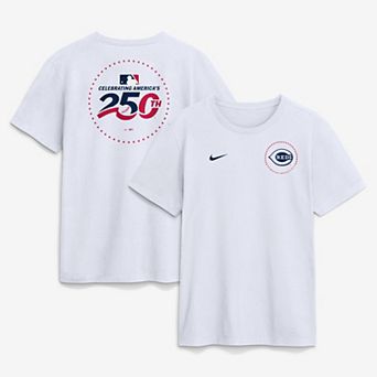 Men's Nike White Cincinnati Reds Celebrating America's 250th Logo T-Shirt