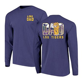 Men's Purple LSU Tigers Father's Day Campus Drawing Long Sleeve T-Shirt