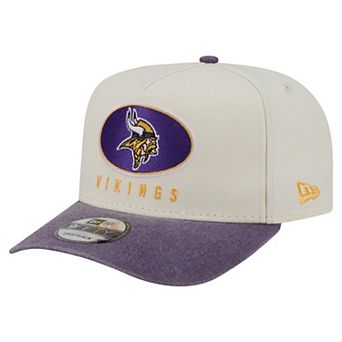 Men's New Era Cream/Purple Minnesota Vikings Washed A-Frame 9FIFTY Snapback Hat