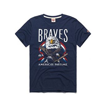 Men's Homage Navy Atlanta Braves America's Pastime Tri-Blend T-Shirt