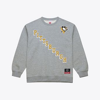 Men's Mitchell & Ness Heather Gray Pittsburgh Penguins Core Wordmark Fleece Sweatshirt