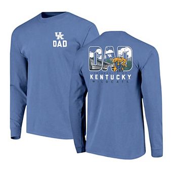 Men's Royal Kentucky Wildcats Father's Day Campus Drawing Long Sleeve T-Shirt