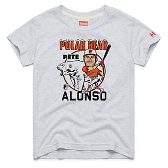 Youth Homage Pete Alonso Ash Baltimore Orioles Caricature Tri-Blend T-Shirt