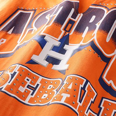 Women's '47 Orange Houston Astros Plus Size Win Big Oversized Notch-Neck T-Shirt