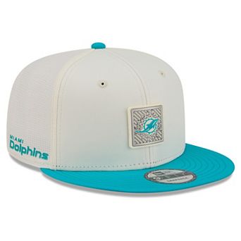 Men's New Era Cream/Aqua Miami Dolphins 2026 NFL Training Camp 9FIFTY Snapback Hat