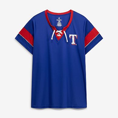 Women's Profile Royal Texas Rangers Lace-Up T-Shirt