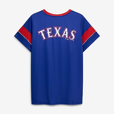 Women's Profile Royal Texas Rangers Lace-Up T-Shirt