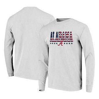 Men's White Alabama Crimson Tide Tall Type Flag Long Sleeve T-Shirt