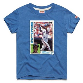 Youth Homage Darryl Strawberry Royal New York Mets Topps Baseball Card Tri-Blend T-Shirt