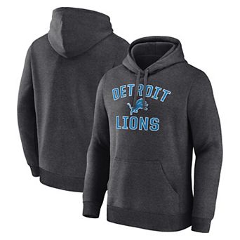 Men's Logo Athletic Heather Charcoal Detroit Lions Arch Victory Hoodie