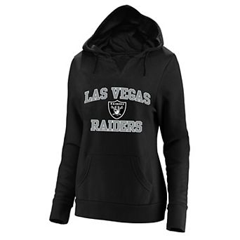 Women's Fanatics Black Las Vegas Raiders Plus Size Heart & Soul V-Neck Hoodie