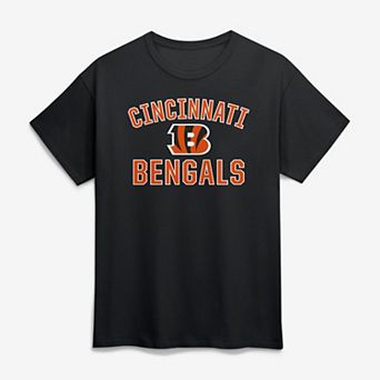 Men's Logo Athletic Black Cincinnati Bengals Cotton Victory Arch T-Shirt