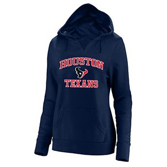 Women's Fanatics Navy Houston Texans Plus Size Heart & Soul V-Neck Hoodie