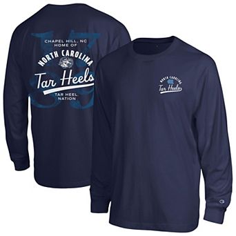 Men's Champion Navy North Carolina Tar Heels Laminated All-Star Long Sleeve T-Shirt