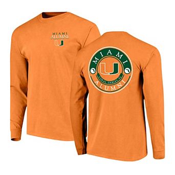 Men's Orange Miami Hurricanes Circle Seal Alumni Long-Sleeve T-Shirt