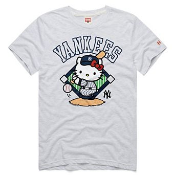 Unisex Homage Ash New York Yankees Hello Kitty Tri-Blend T-Shirt