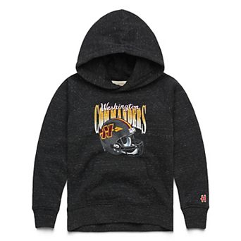 Youth Homage Charcoal Washington Commanders Gradient Helmet Tri-Blend Hoodie