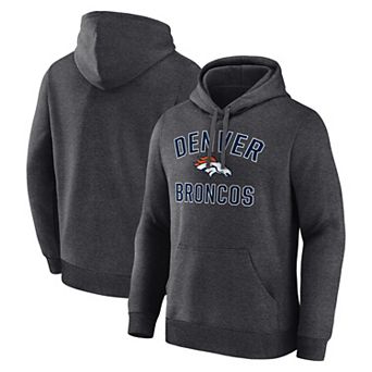 Men's Logo Athletic Heather Charcoal Denver Broncos Arch Victory Hoodie