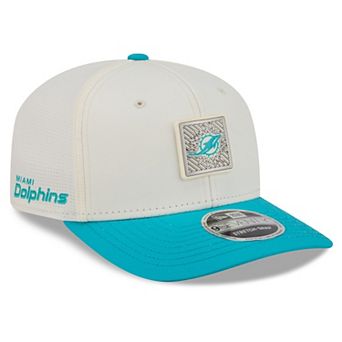 Men's New Era Cream/Aqua Miami Dolphins 2026 NFL Training Camp 9SEVENTY Adjustable Hat
