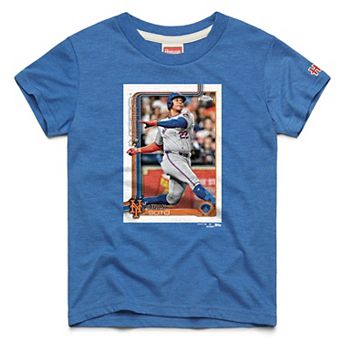 Youth Homage Juan Soto Royal New York Mets Topps Baseball Card Tri-Blend T-Shirt