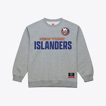 Men's Mitchell & Ness Heather Gray New York Islanders Core Wordmark Fleece Sweatshirt