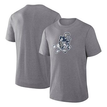 Men's Fanatics Heather Gray Dallas Cowboys Vintage Heritage Tribute Tri-Blend T-Shirt