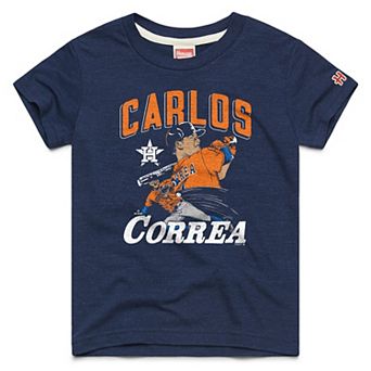 Youth Homage Carlos Correa Navy Houston Astros Caricature Tri-Blend T-Shirt