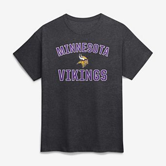 Men's Logo Athletic Charcoal Minnesota Vikings Cotton Victory Arch T-Shirt