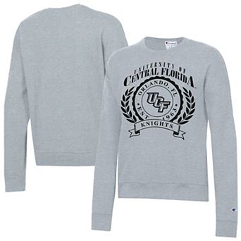 Women's Champion Heather Gray UCF Knights Academic Crest Powerblend Crewneck Sweatshirt